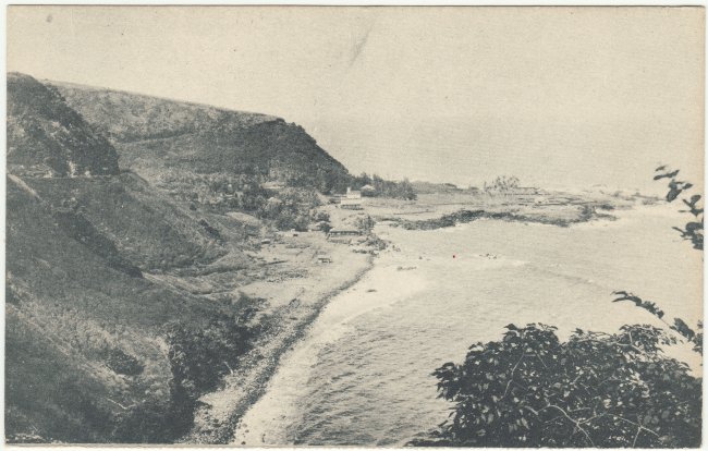 Laupahoehoe from above, undated post card